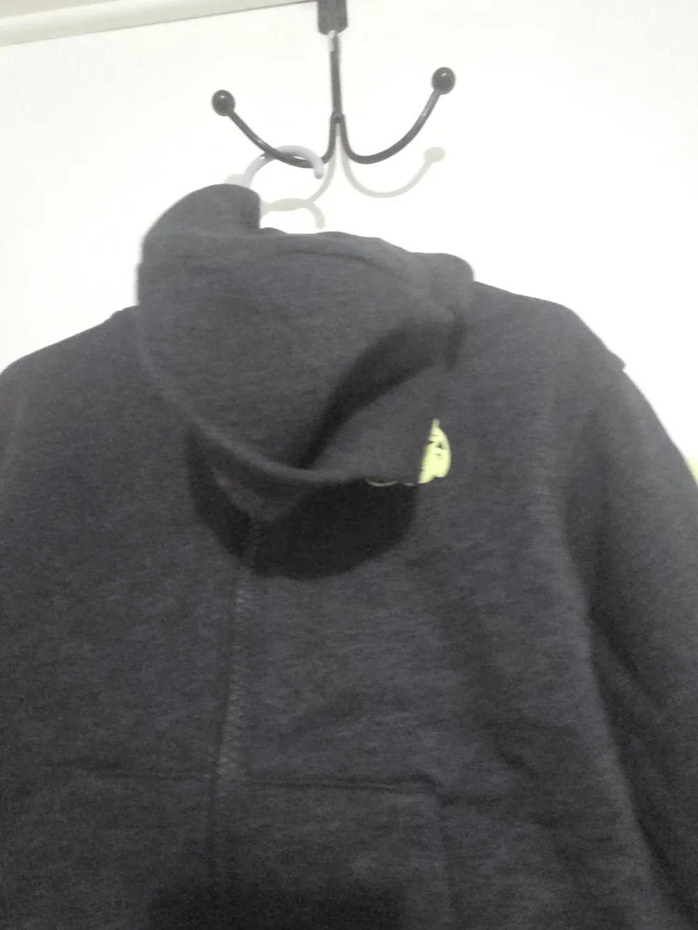 Kids Dark Gray Zip Hoodie with Neon Green Dino Accent